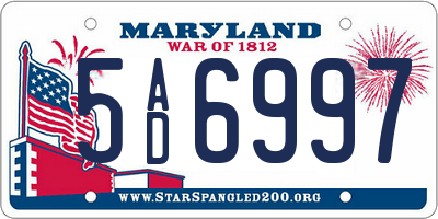 MD license plate 5AD6997