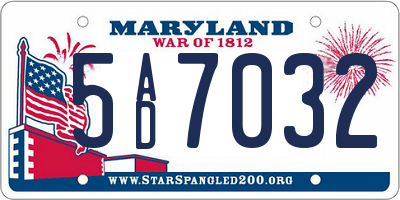 MD license plate 5AD7032