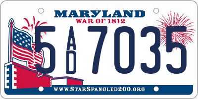 MD license plate 5AD7035