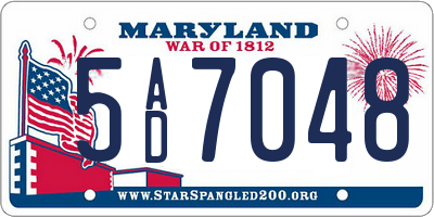 MD license plate 5AD7048