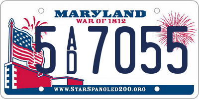 MD license plate 5AD7055