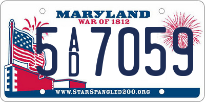 MD license plate 5AD7059