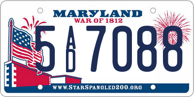 MD license plate 5AD7088