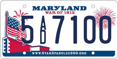 MD license plate 5AD7100