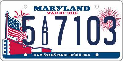 MD license plate 5AD7103