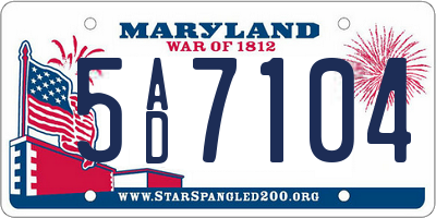 MD license plate 5AD7104