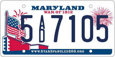 MD license plate 5AD7105