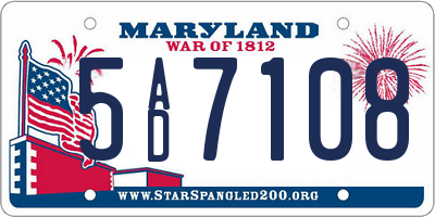 MD license plate 5AD7108