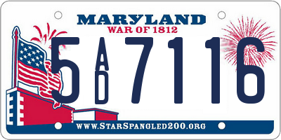 MD license plate 5AD7116