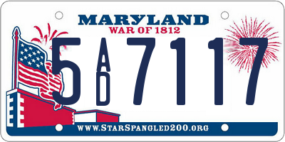 MD license plate 5AD7117