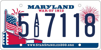 MD license plate 5AD7118