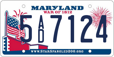 MD license plate 5AD7124