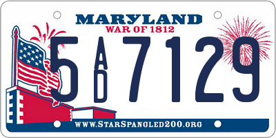 MD license plate 5AD7129