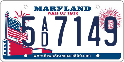MD license plate 5AD7149