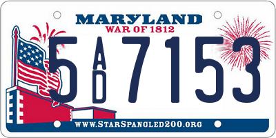 MD license plate 5AD7153