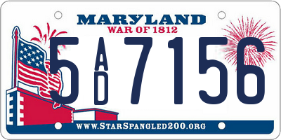 MD license plate 5AD7156