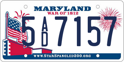 MD license plate 5AD7157