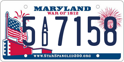 MD license plate 5AD7158