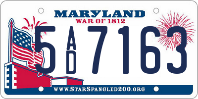 MD license plate 5AD7163