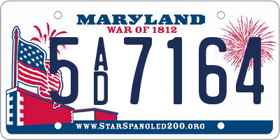 MD license plate 5AD7164