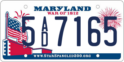MD license plate 5AD7165