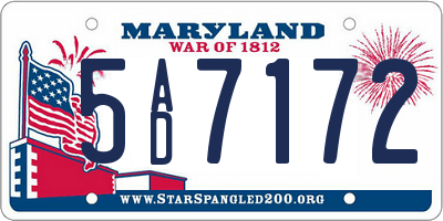 MD license plate 5AD7172