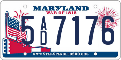 MD license plate 5AD7176