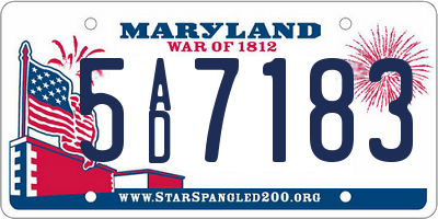 MD license plate 5AD7183
