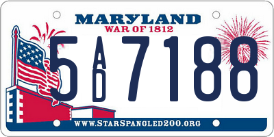 MD license plate 5AD7188