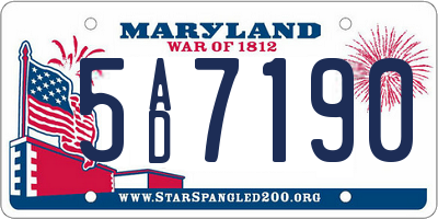 MD license plate 5AD7190