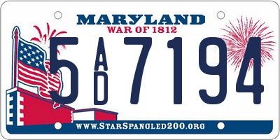 MD license plate 5AD7194