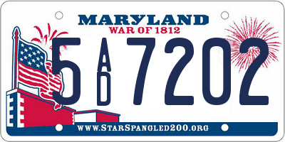 MD license plate 5AD7202