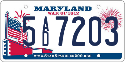 MD license plate 5AD7203