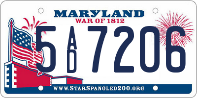 MD license plate 5AD7206