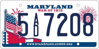 MD license plate 5AD7208