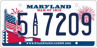 MD license plate 5AD7209