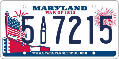 MD license plate 5AD7215