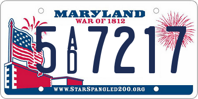 MD license plate 5AD7217