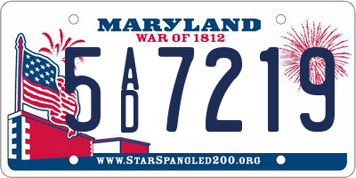 MD license plate 5AD7219