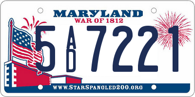 MD license plate 5AD7221