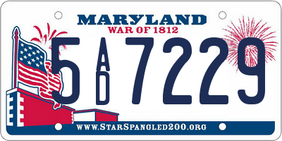 MD license plate 5AD7229