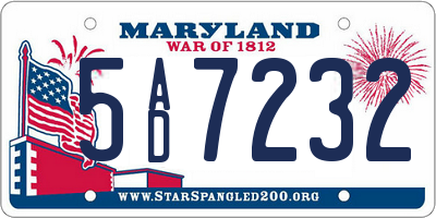 MD license plate 5AD7232