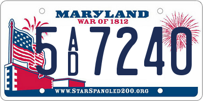 MD license plate 5AD7240