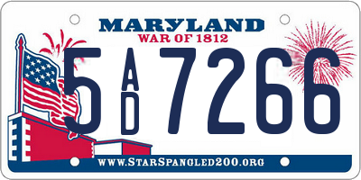 MD license plate 5AD7266