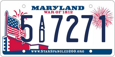 MD license plate 5AD7271
