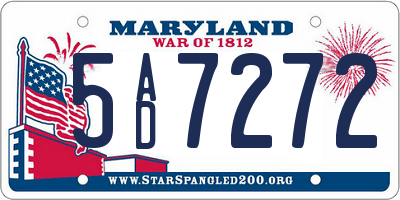 MD license plate 5AD7272