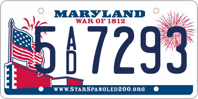 MD license plate 5AD7293