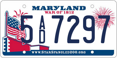 MD license plate 5AD7297