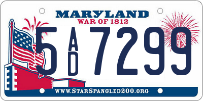 MD license plate 5AD7299