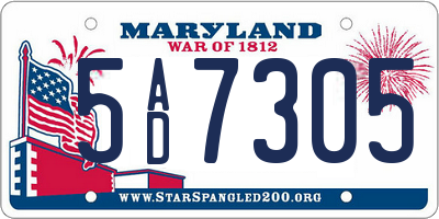 MD license plate 5AD7305